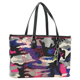 Christian Dior Anselmurail Tote Bag Canvas Multicolor Silver Otro