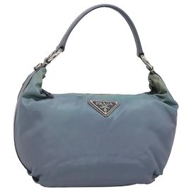 PRADA Shoulder Bag Nylon Blue Silver Altro