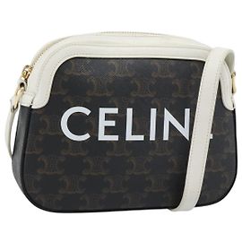 Céline CELINE Triomphe Shoulder Bag Leather Black Gold Altro