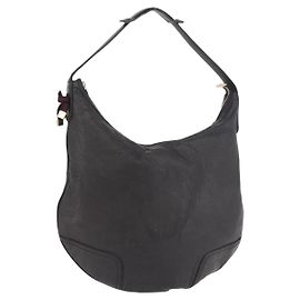 Borsa a tracolla GUCCI in pelle nera e oro 162882 Autentica 189322A Altro