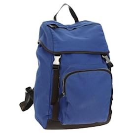 PRADA Backpack Canvas Blue Silver Other