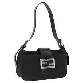 FENDI Handtasche Nylon Black Silver Andere