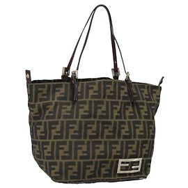 FENDI Zucca Canvas Tote Bag Schwarz Braun Andere