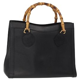 GUCCI Sac à main Bamboo Cuir Noir Or 02 1059 260 Autre