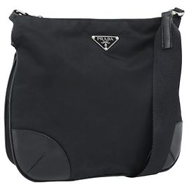 PRADA Shoulder Bag Nylon Black Silver Altro