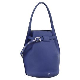 Céline CELINE Hand Bag Leather Blue Silver Altro