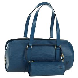 LOUIS VUITTON Epi Soufflot Hand Bag Blue M52225 LV Autre