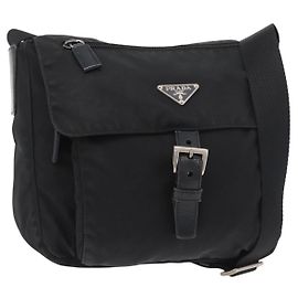 PRADA Shoulder Bag Nylon Black Silver Altro