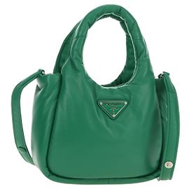 PRADA Handtasche Leder 2way Grün Silber Andere