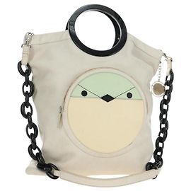 Céline CELINE Chain Shoulder Bag Leather 2way White Silver Altro