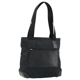 GUCCI GG Canvas Tote Bag Black Silver 019 0402 Altro