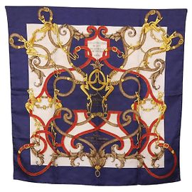 Hermès HERMES Carre 90 Scarf  L'INSTRVCTION DV ROY  Silk Navy Altro