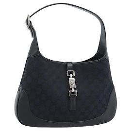 GUCCI GG Canvas Jackie Shoulder Bag Black Silver 001 8806 Altro