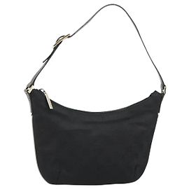 GUCCI GG Canvas Accessory Pouch Black Silver 005 0813 Other
