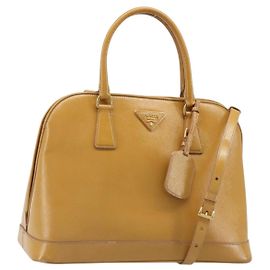 PRADA Handtasche Leder 2way Beige Gold Andere