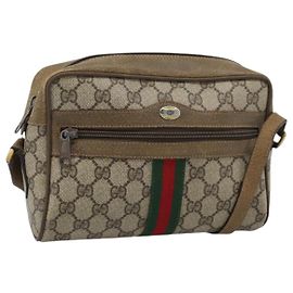GUCCI Bolsa de Ombro GG Supreme PVC Bege Outro
