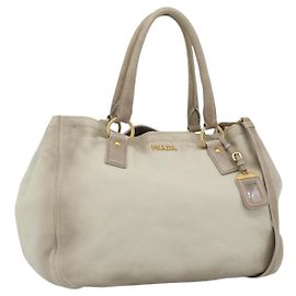 PRADA Tote Bag Leather 2way Beige Altro