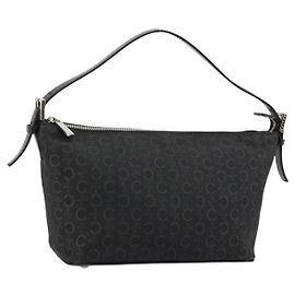Céline CELINE C Sulky Shoulder Bag Canvas Black Silver Autre