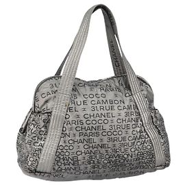 CHANEL Unlimited Tote Bag Nylon Silver CC Autre