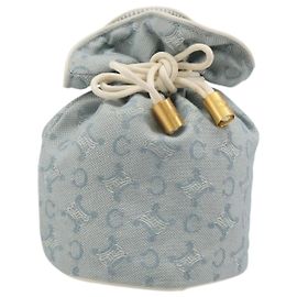 Céline CELINE C Macadam Canvas Pouch Light Blue Altro
