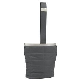 CHANEL Hand Pouch Choco Bar Handtasche Nylon Grau Silber CC Andere