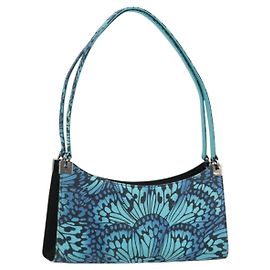 Salvatore Ferragamo Shoulder Bag Suede Blue Silver Other