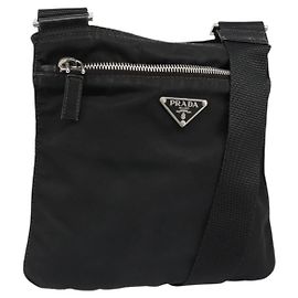 PRADA Shoulder Bag Nylon Black Silver Altro