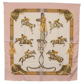 Hermès HERMES Carre 90 Lenço JUNPING Seda Rosa Outro