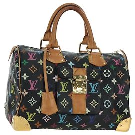 LOUIS VUITTON Monogram Multicolor Speedy 30 Handtasche Schwarz M92642 Andere