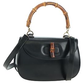 GUCCI Sac à main Bamboo Cuir 2way Noir Or 000 1364 0633 Autre