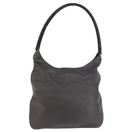 PRADA Shoulder Bag Leather Gray Silver Altro