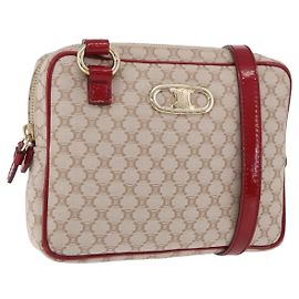 Céline CELINE Macadam Canvas Shoulder Bag PVC Beige Gold Other