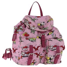 PRADA Backpack Nylon Pink Silver Altro