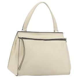 Céline CELINE Handtasche Leder Weiß Silber Andere
