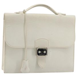 Hermès HERMES Sac Adepeche 27 Handtasche Leder Weiß Silber Andere