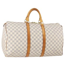 LOUIS VUITTON Damier Azur Keepall 50 Boston Bag N41430 LV Autre