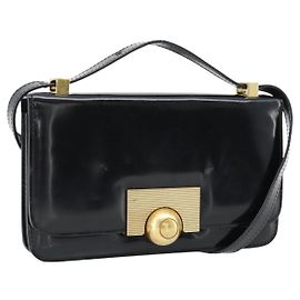 BOTTEGA VENETA Bolsa de ombro em couro preto e dourado Outro