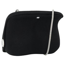 CHANEL Bolsa de cintura Bolsa de ombro Algodão Preto CC Outro