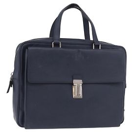 PRADA Business Bag Saffiano leather Blue Silver Other