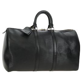 LOUIS VUITTON Epi Keepall 50 Boston Bag Noir M42962 LV Altro