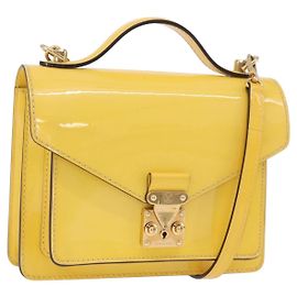LOUIS VUITTON Monogram Vernis Monceau BB Hand Bag 2way Yellow LV Autre