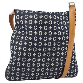 Céline CELINE C Macadam Canvas Shoulder Bag Navy Silver Altro