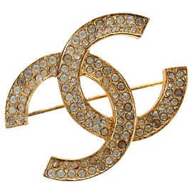 CHANEL COCO Mark Brosche Metall Gold-Ton CC Andere