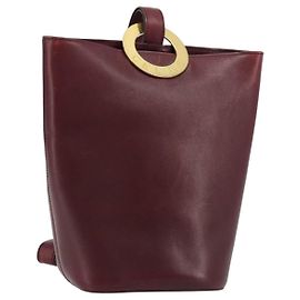 Céline CELINE Circle Shoulder Bag Leather Bordeaux Gold Altro