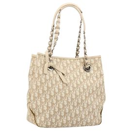 Christian Dior Trotter Canvas Chain Romantic Bag PVC Pink Silver Otro