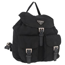PRADA Sac à dos Nylon Black Silver Autre