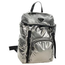 Sac à dos PRADA en toile PVC Argent Autre