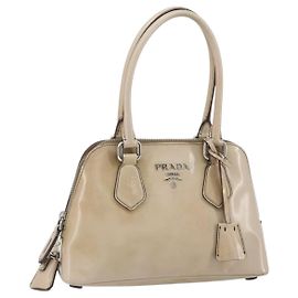 Bolso PRADA de piel charol Beige Silver Otro