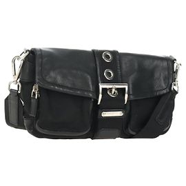 PRADA Shoulder Bag Nylon Black Silver Altro