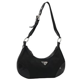 PRADA Sac à épaule Nylon Black Silver Autre